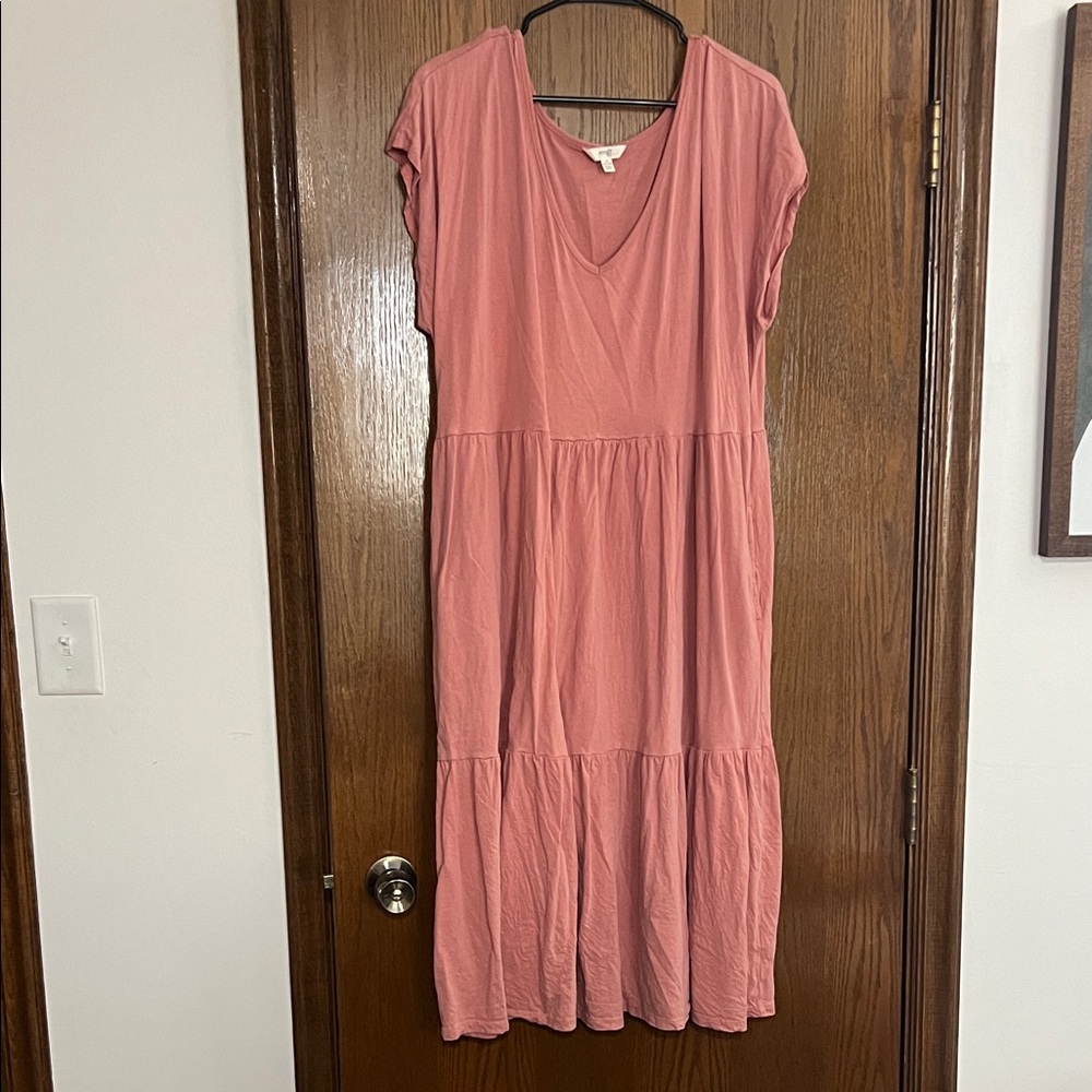 Terra & Sky Dusty Rose Midi Dress